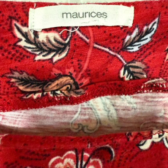 Maurices Red paisley balloon sleeve top Women's plus size 2x - Picture 3 of 5